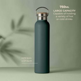 Hydration Bottle with Eco Friendly Bamboo Lid 750ml - Pine